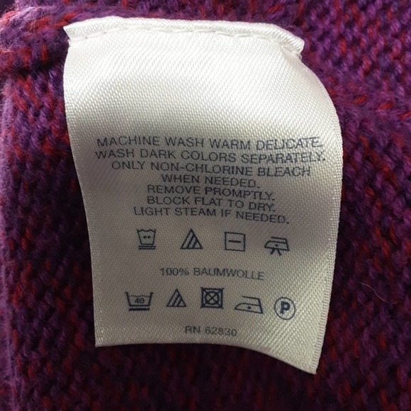 Cozy Oversized Lands End Purple Cotton Sweater - Picture 9 of 11